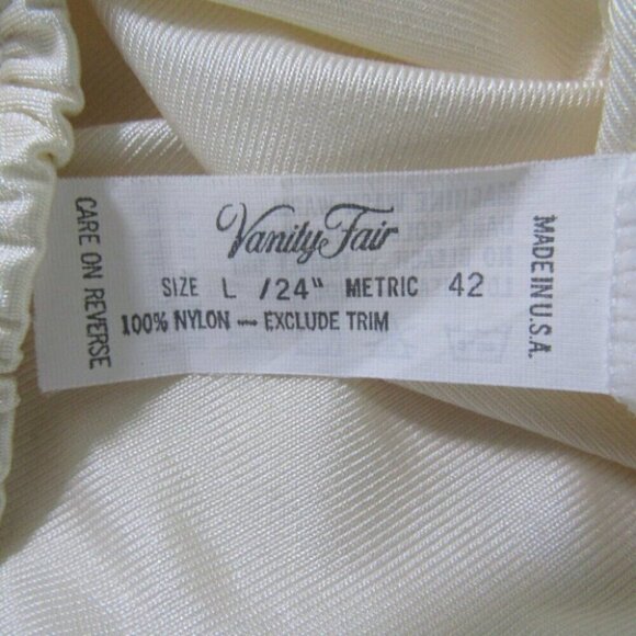 Vanity Fair Vintage Ivory Lace Trim Half Slip Side Slit Size L Nylon 24 Inch - Picture 5 of 7